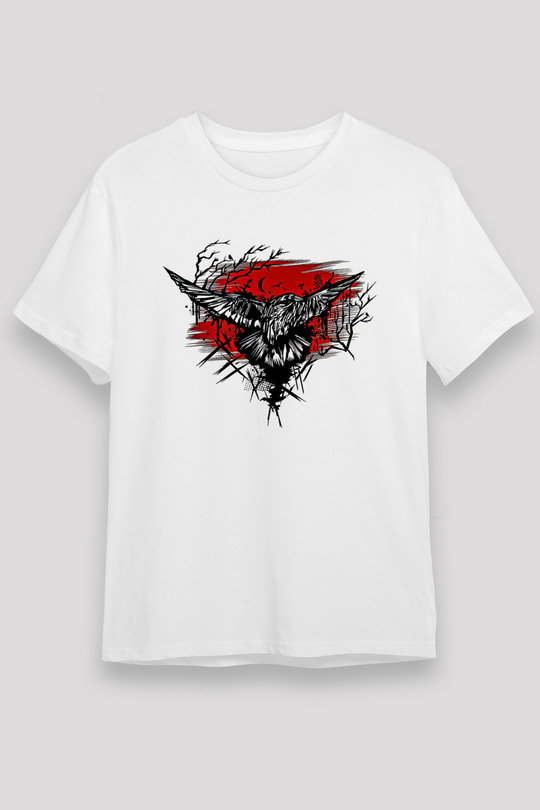 Karga Unisex Baskılı Beyaz Tişört - Tshirt