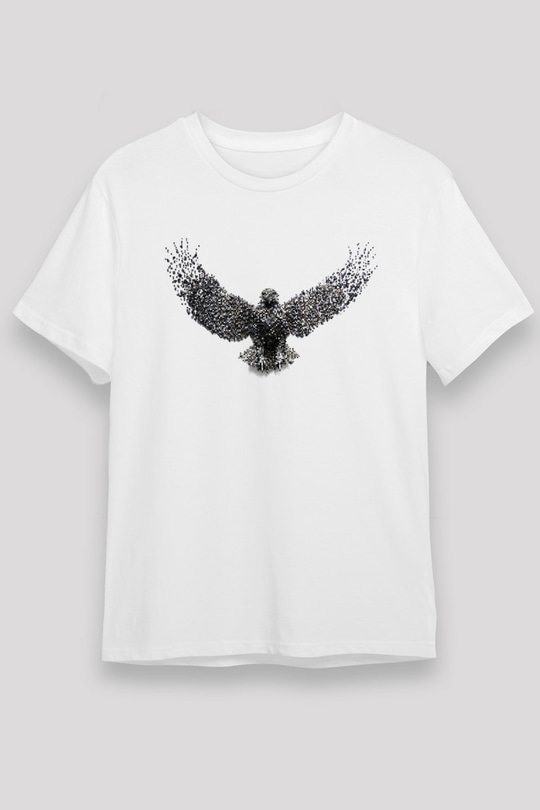 Kartal Beyaz Unisex Tişört T-Shirt - TişörtFabrikası
