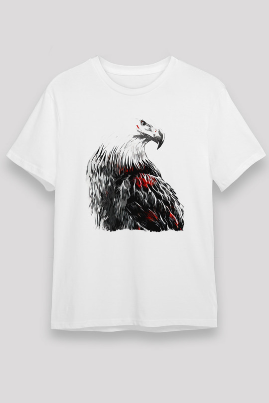 Kartal Beyaz Unisex Tişört T-Shirt - TişörtFabrikası