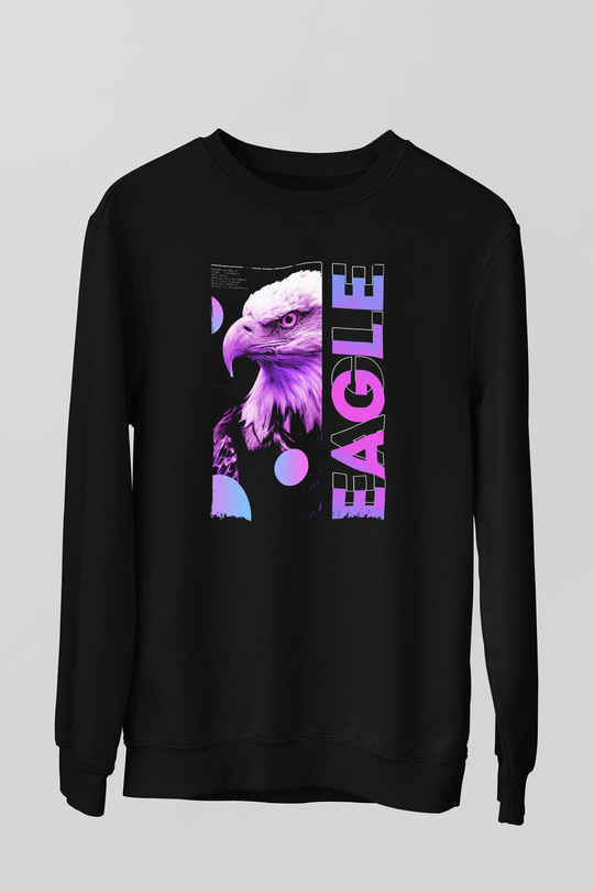 Kartal Siyah Unisex Sweatshirt