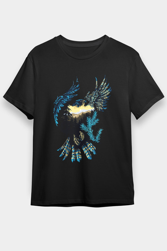 Kartal Siyah Unisex Tişört T-Shirt - TişörtFabrikası