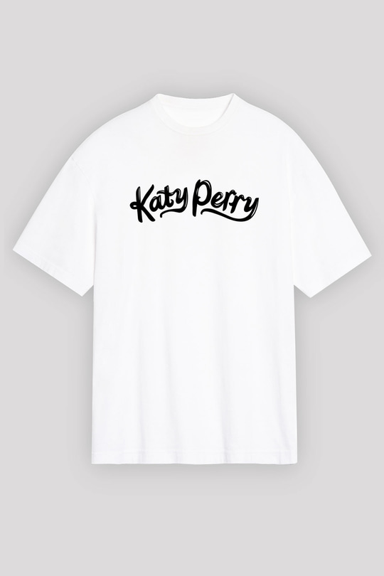 Katy Perry Beyaz Unisex Oversize Tişört T-Shirt