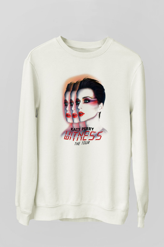 Katy Perry Beyaz Unisex Sweatshirt