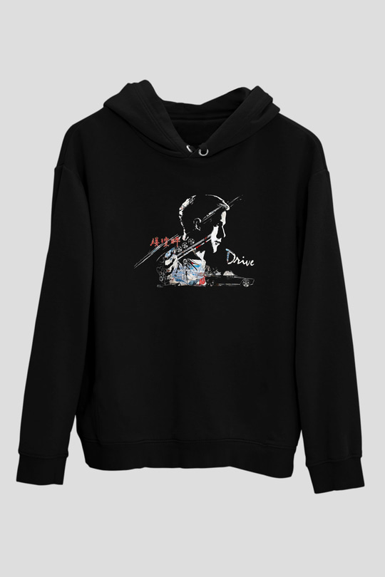 Kavinsky Baskılı Unisex Siyah Hoodie