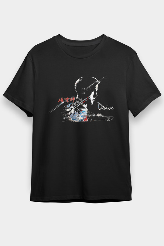 Kavinsky Baskılı Unisex Siyah Tişört - Tshirt