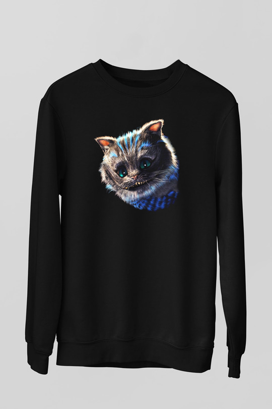 Kedi Siyah Unisex Sweatshirt