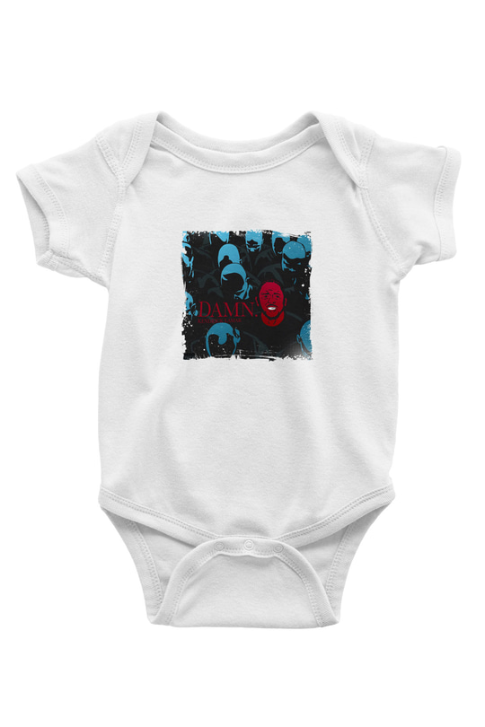 Kendrick Lamar Baskılı Unisex Beyaz Bebek Body - Zıbın