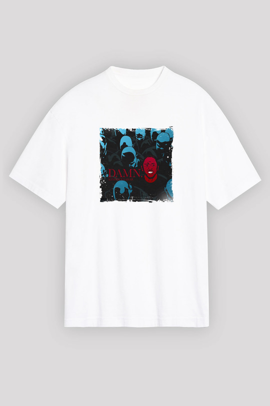 Kendrick Lamar Baskılı Unisex Beyaz Tişört
