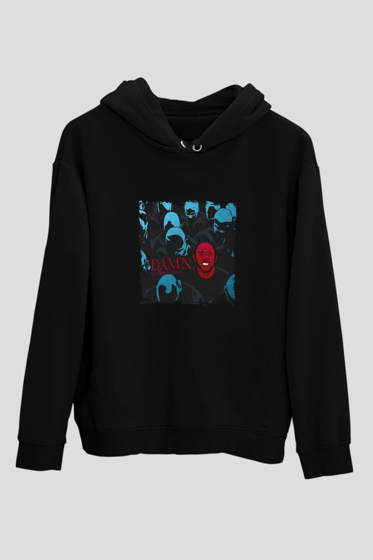 Kendrick Lamar Baskılı Unisex Siyah Hoodie