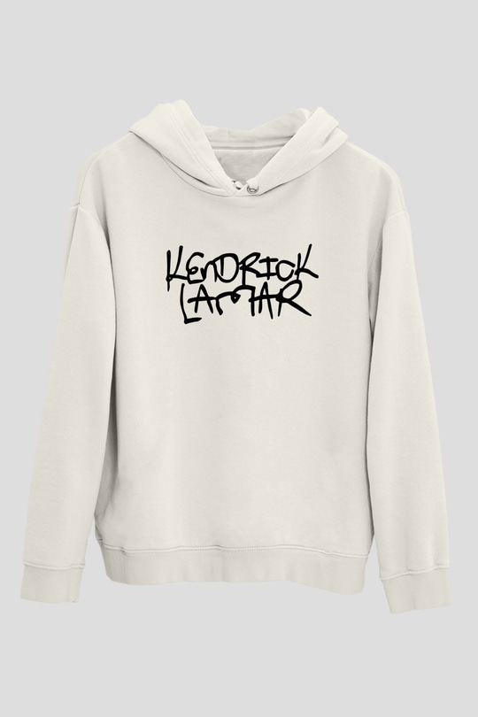 Kendrick Lamar Beyaz Unisex Kapşonlu Sweatshirt