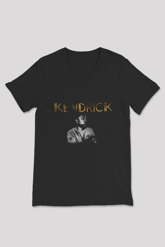 Kendrick Lamar Siyah Unisex V Yaka Tişört T-Shirt