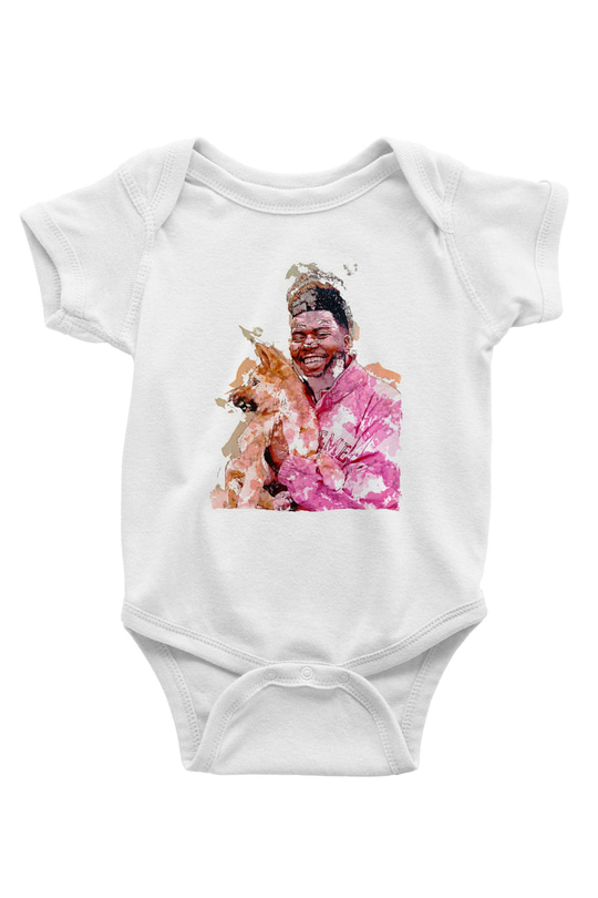 Khalid Baskılı Beyaz Unisex Bebek Body - Zıbın