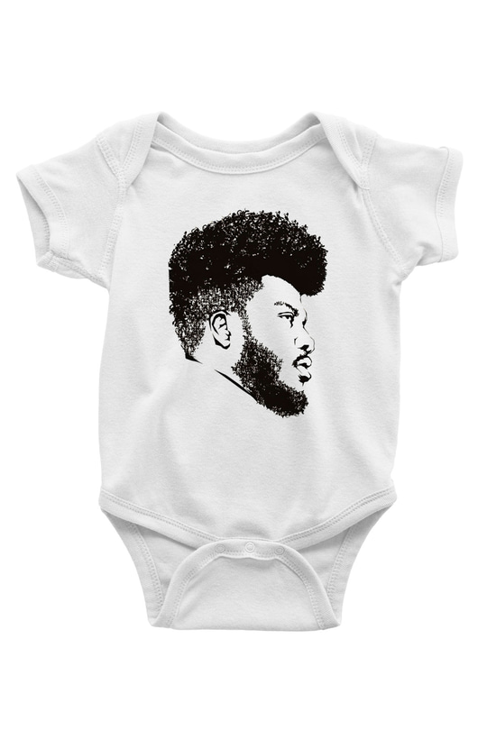 Khalid Baskılı Beyaz Unisex Bebek Body - Zıbın