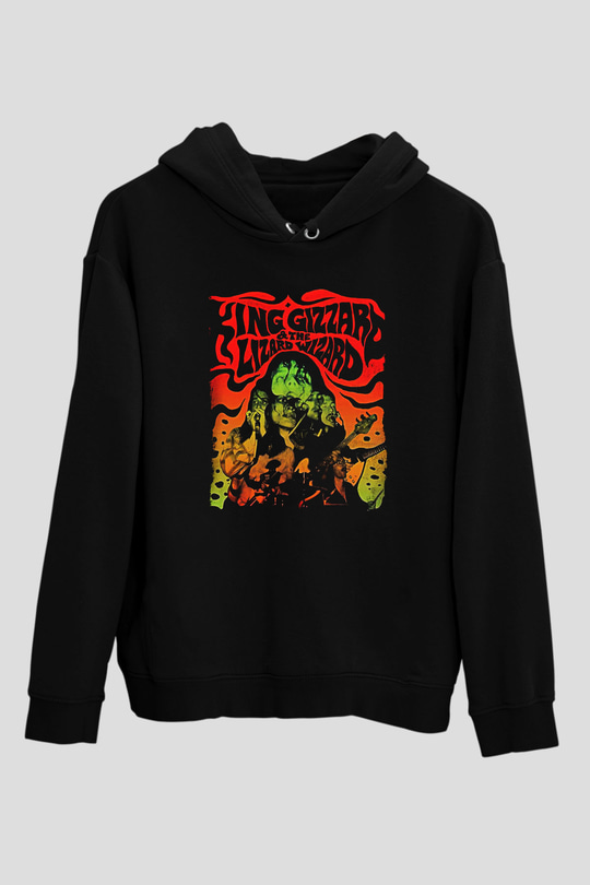 Khruanybin Baskılı Unisex Siyah Kapüşonlu Sweatshirt