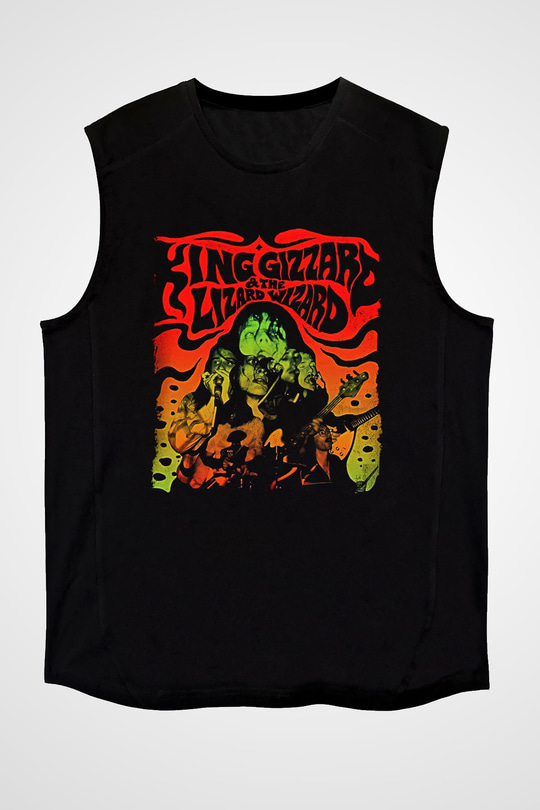 Khruanybin Baskılı Unisex Siyah Kolsuz Tişört - Tshirt