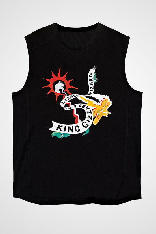 Khruanybin Baskılı Unisex Siyah Kolsuz Tişört - Tshirt