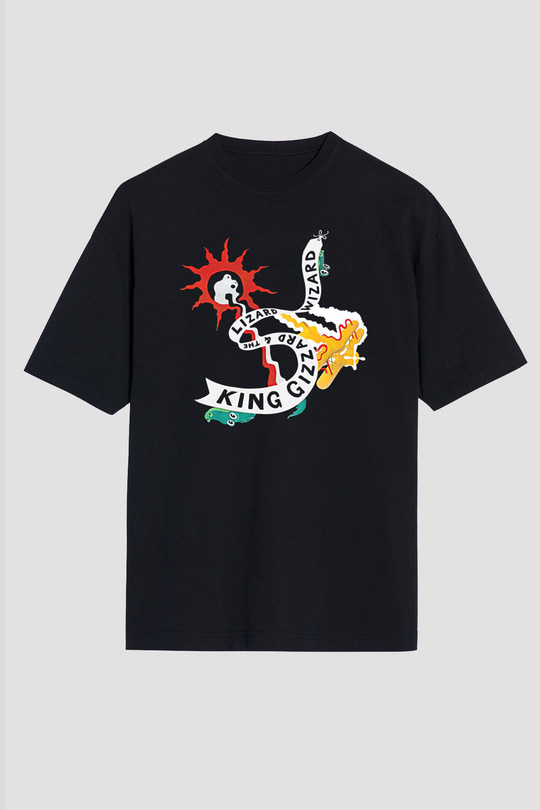 Khruanybin Baskılı Unisex Siyah Oversize Tişört - Tshirt