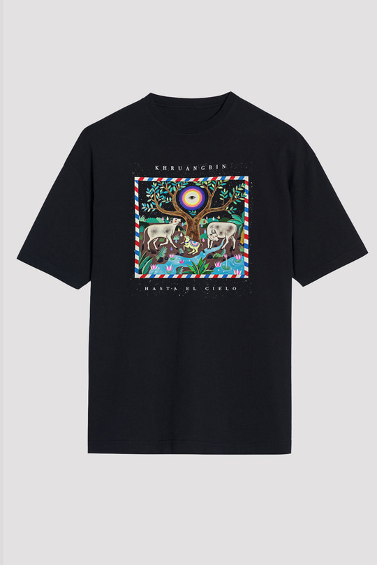 Khruanybin Baskılı Unisex Siyah Oversize Tişört - Tshirt