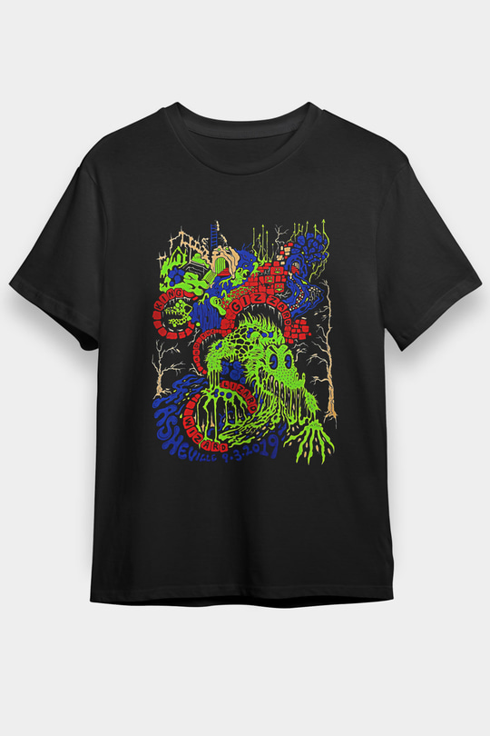 Khruanybin Baskılı Unisex Siyah Tişört - Tshirt