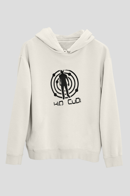 Kid Cudi Baskılı Unisex Beyaz Kapüşonlu Sweatshirt