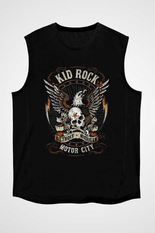 Kid Rock Siyah Unisex Kolsuz Tişört