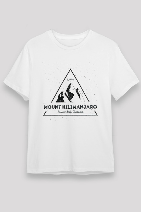 Kilimanjaro Beyaz Unisex Tişört T-Shirt - TişörtFabrikası