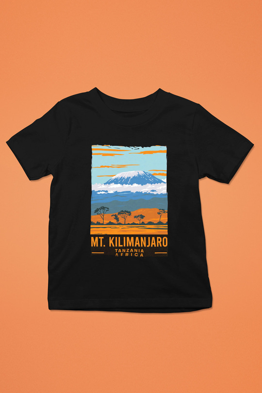 Kilimanjaro Siyah Unisex Çocuk Tişört