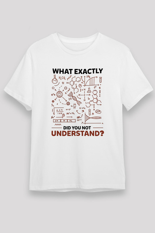 Kimya Formülleri Baskılı Unisex Beyaz Tişört - Tshirt
