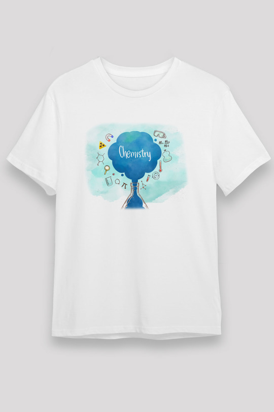 Kimya Formülleri Baskılı Unisex Beyaz Tişört