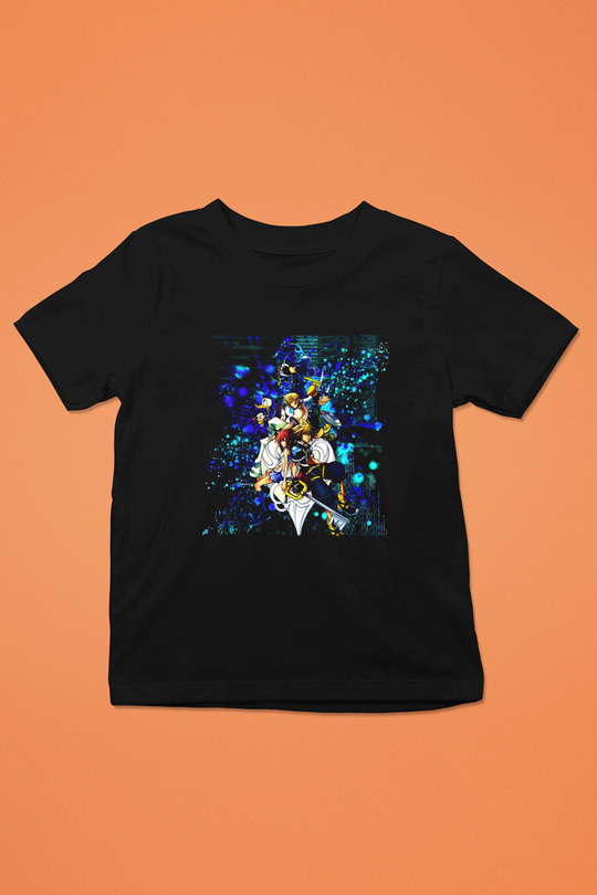 Kingdom Hearts Baskılı Siyah Unisex Çocuk Tişört