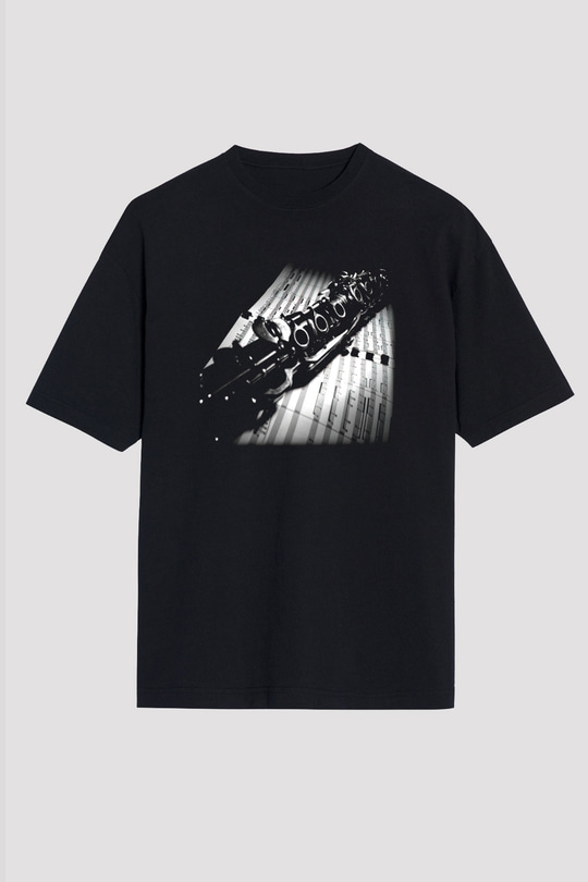 Klarnetçi Siyah Unisex Oversize Tişört T-Shirt