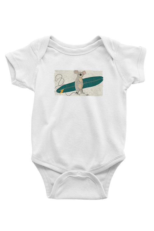 Koala Baskılı Beyaz Unisex Bebek Body - Zıbın