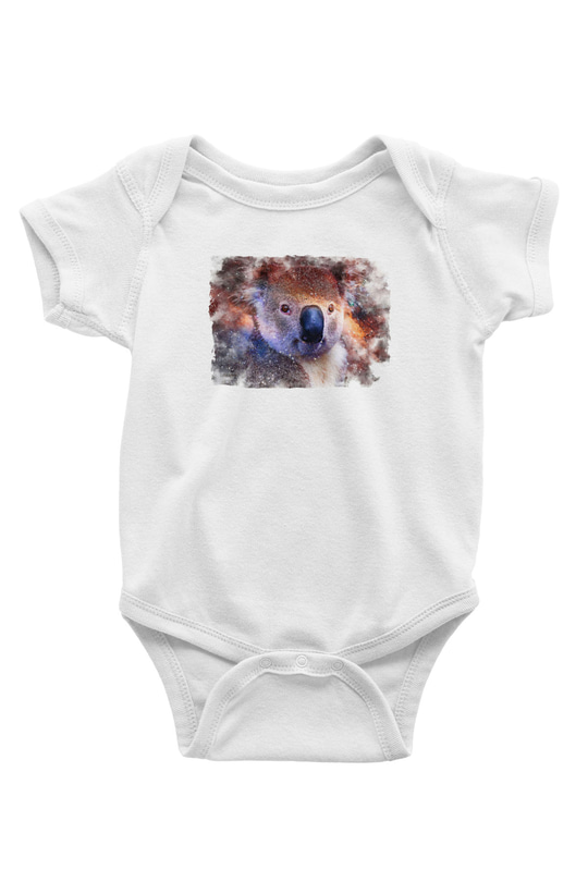 Koala Baskılı Beyaz Unisex Bebek Body - Zıbın