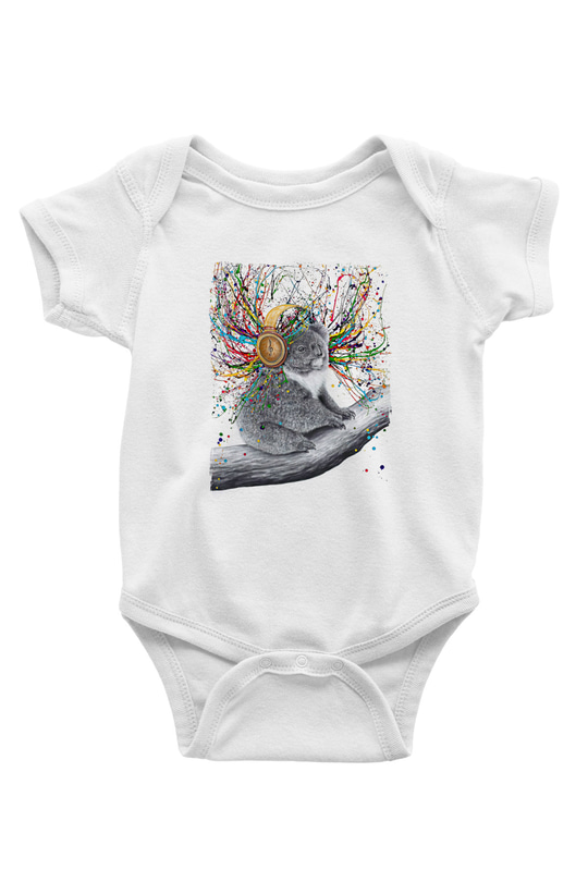 Koala Baskılı Beyaz Unisex Bebek Body - Zıbın
