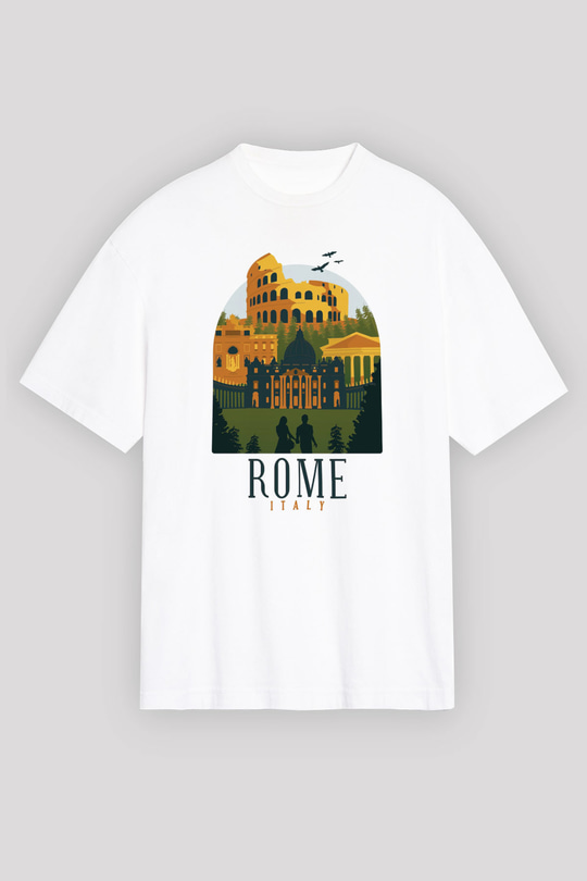 Kolezyum Beyaz Unisex Tişört T-Shirt - TişörtFabrikası