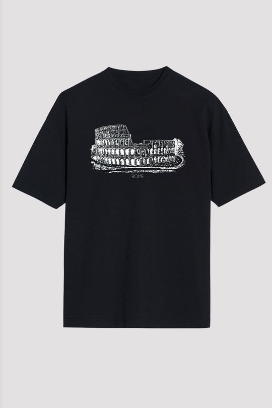 Kolezyum Siyah Unisex Tişört T-Shirt - TişörtFabrikası