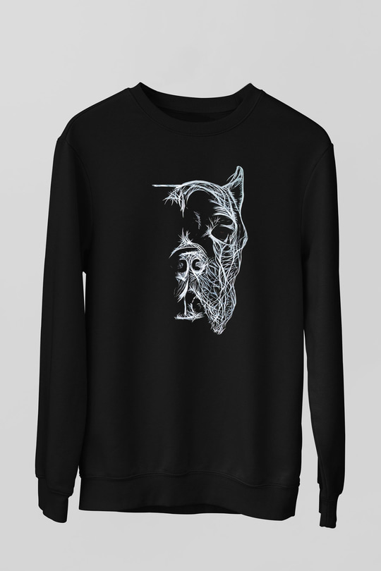 Köpek Siyah Unisex Sweatshirt