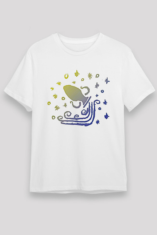 Kova Burcu Unisex Baskılı Beyaz Tişört - Tshirt