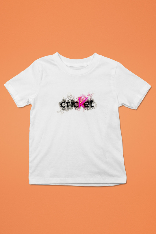 Kriket Baskılı Unisex Beyaz Çocuk Tişört - Tshirt