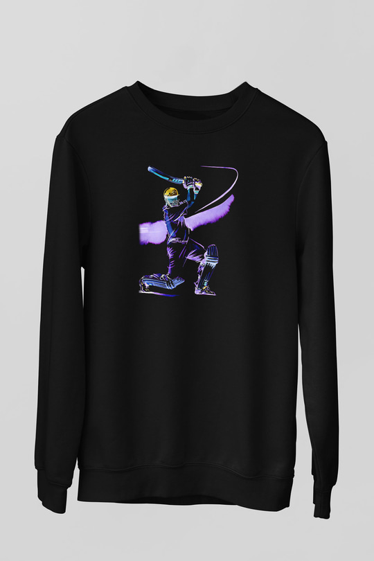 Kriket - Cricket Baskılı Unisex Siyah Sweatshirt