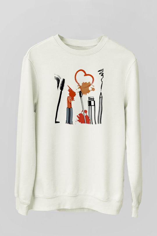 Kuaför Beyaz Unisex Sweatshirt