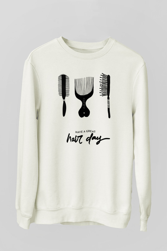 Kuaför Beyaz Unisex Sweatshirt