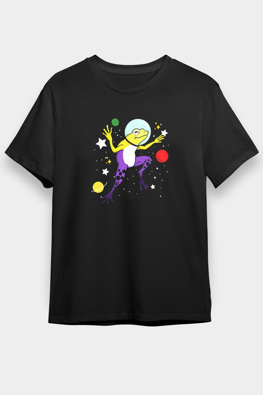 Kurbağa Siyah Unisex Tişört T-Shirt - TişörtFabrikası