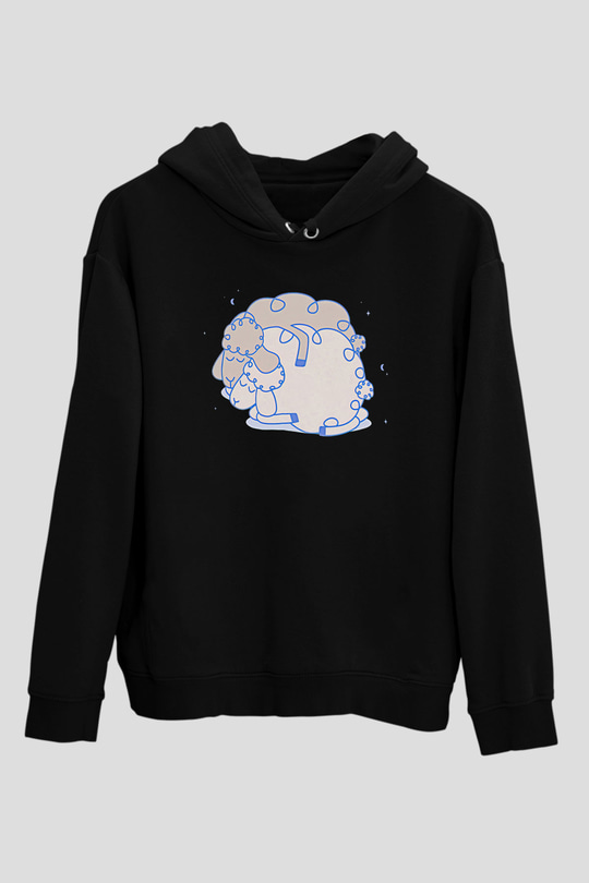 Kurban Bayramı Baskılı Unisex Siyah Hoodie