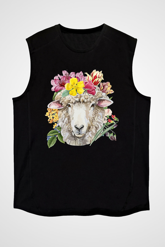 Kurban Bayramı Baskılı Unisex Siyah Kolsuz Tişört - Tshirt