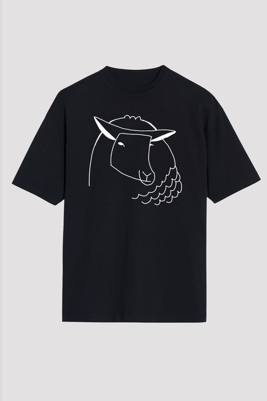 Kurban Bayramı Baskılı Unisex Siyah Oversize Tişört - Tshirt