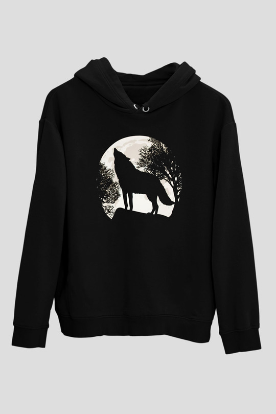 Kurt Siyah Unisex Hoodie