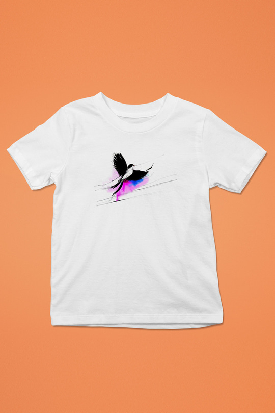 Kuş Beyaz Unisex Çocuk Tişört