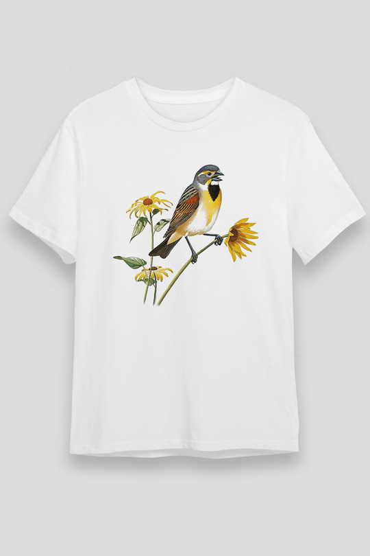 Kuş Beyaz Unisex Tişört T-Shirt - TişörtFabrikası