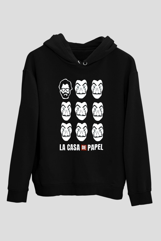 La casa de papel Siyah Unisex Hoodie